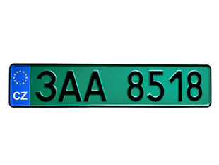 Номер на авто європейської реєстрації зеленого кольору 7878945313035 фото